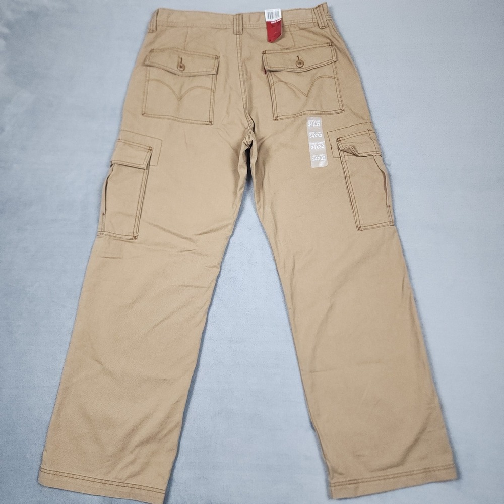Levis Cargo Pants Mens Size 34x32 Khaki Loose Straight Workwear Utility NWT - Picture 5 of 6